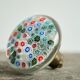 Millefiori glass door knob from Murano and patinated brass, 1960s.