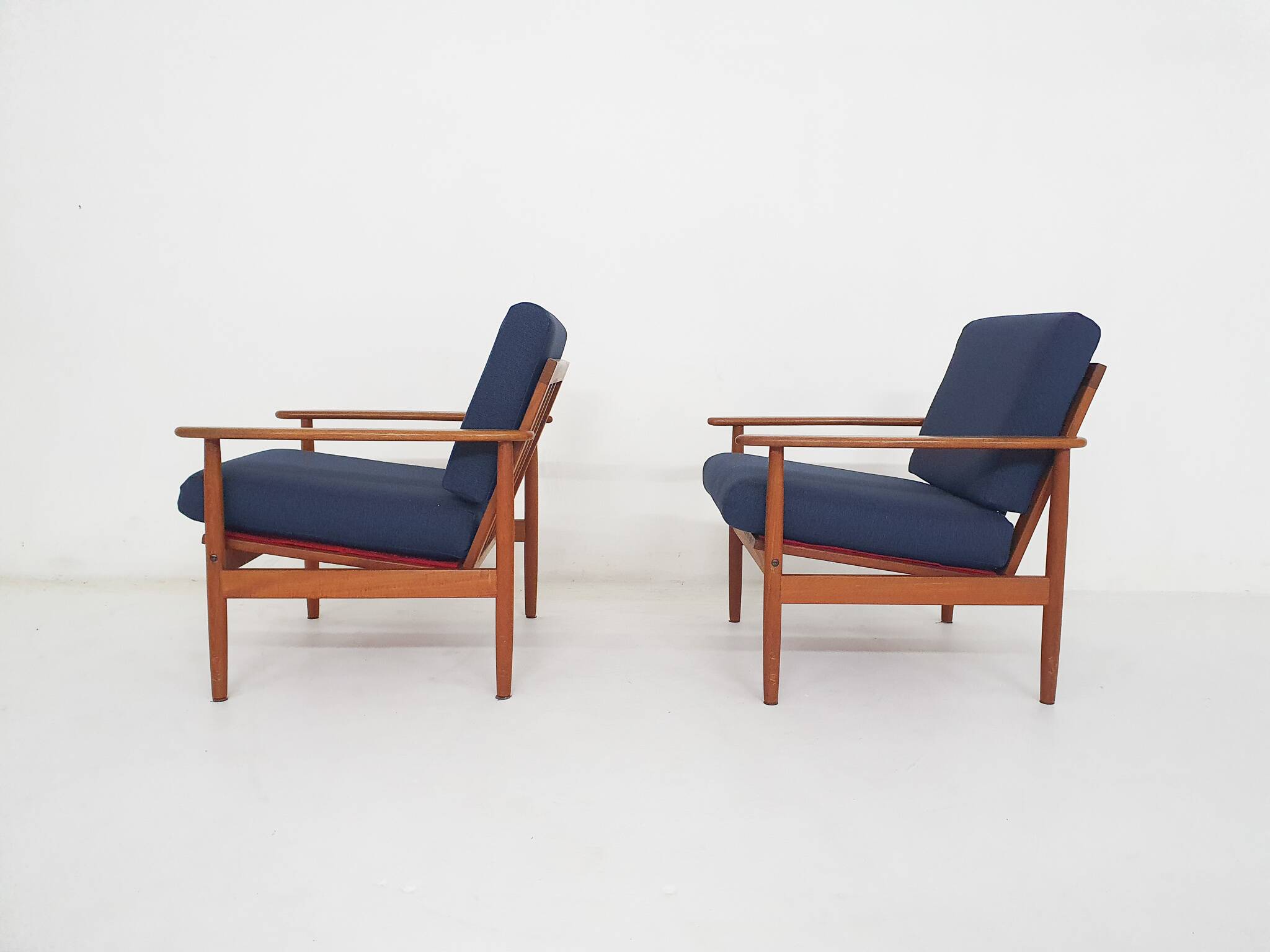 Set of two Scandinavian modern lounge chairs, Denmark, 1960's