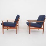 Set of two Scandinavian modern lounge chairs, Denmark, 1960's