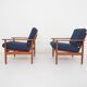 Set of two Scandinavian modern lounge chairs, Denmark, 1960's