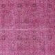 Vintage Handmade Turkish Wool Area Rug Redyed in Pink for Modern Interiors