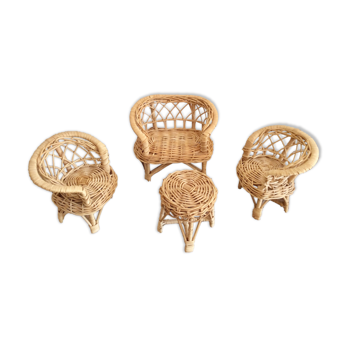 Vintage wicker garden furniture for doll