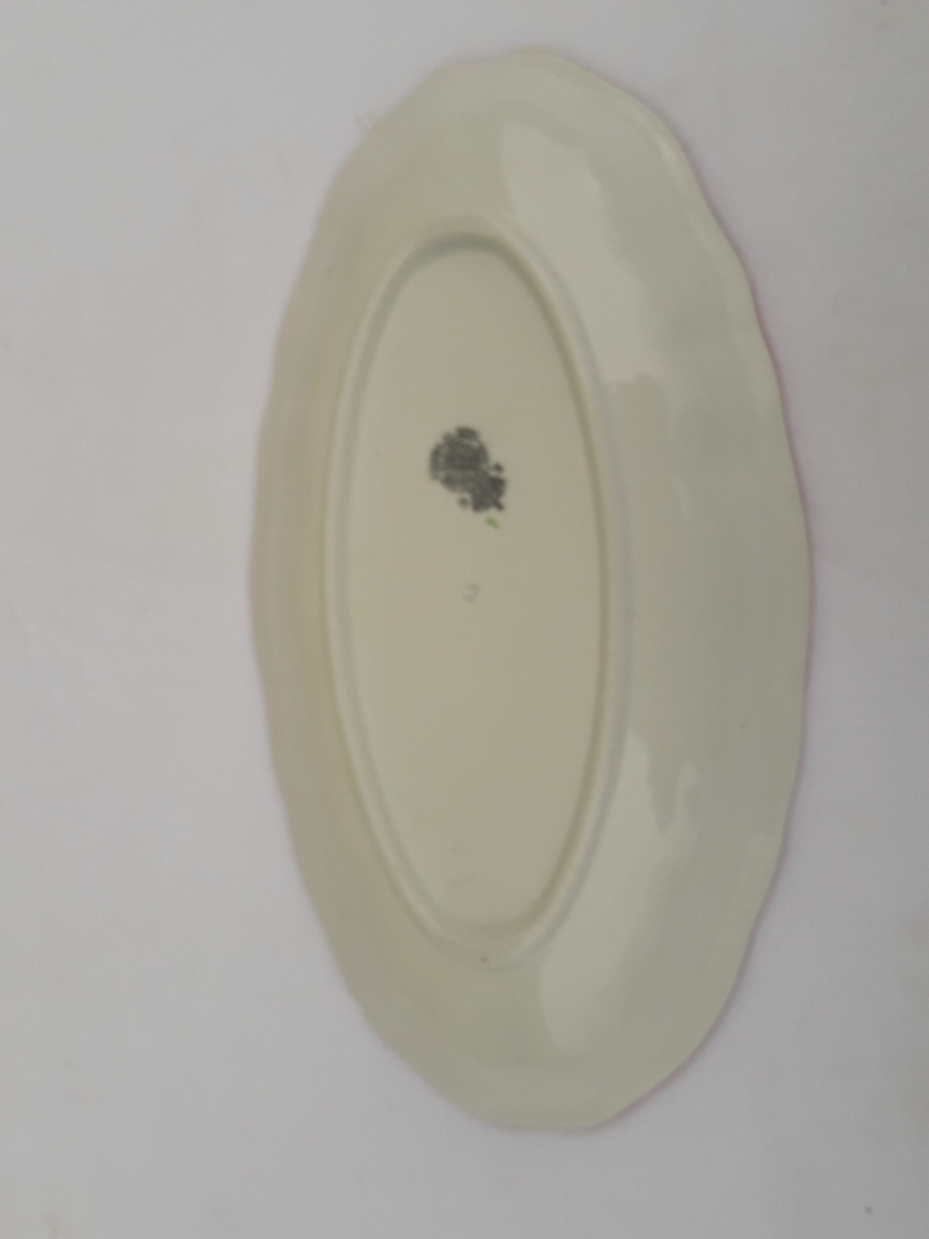 Lunéville earthenware ravine KG pattern pink flowers L 27 cm