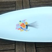 Ceramic dish from the faiencerie of M.B.F.A Pornic model sidonie blue