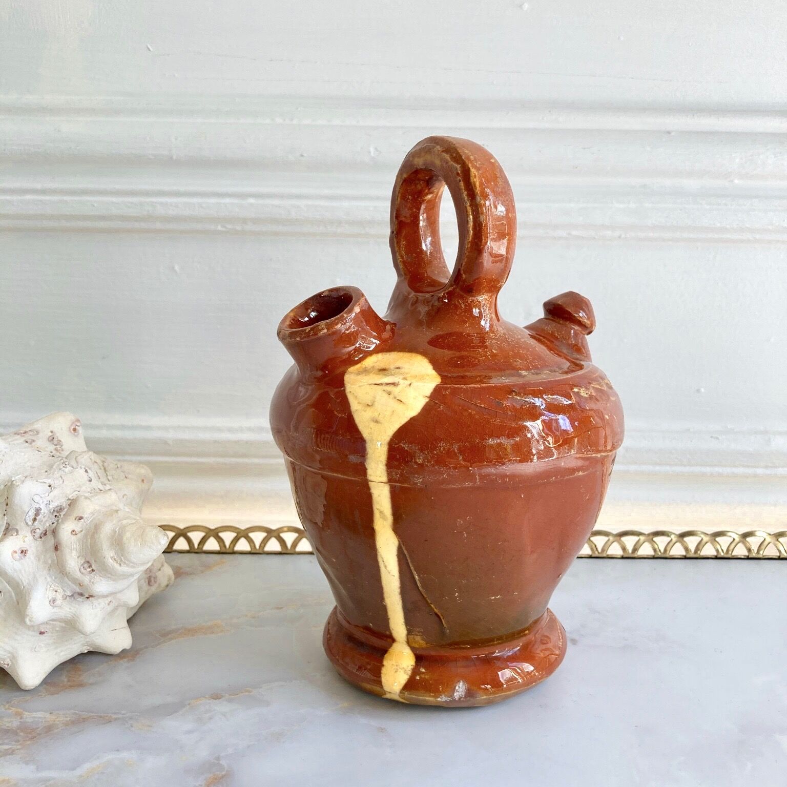 Gargche gargoulette glazed pottery