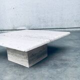 Italian Travertine Square Coffee Table, 1970s