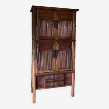 Chinese cabinet in cypress wood and bamboo