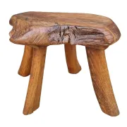 Mid-century hand-carved oak stool with natural edge – 1950s