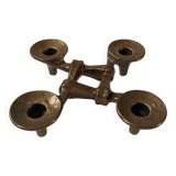 Contemporary Scandinavian Brutalist Design Bronze Candlestick