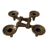 Contemporary Scandinavian Brutalist Design Bronze Candlestick