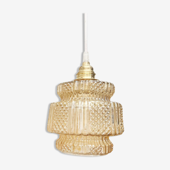 Suspension globe ambre