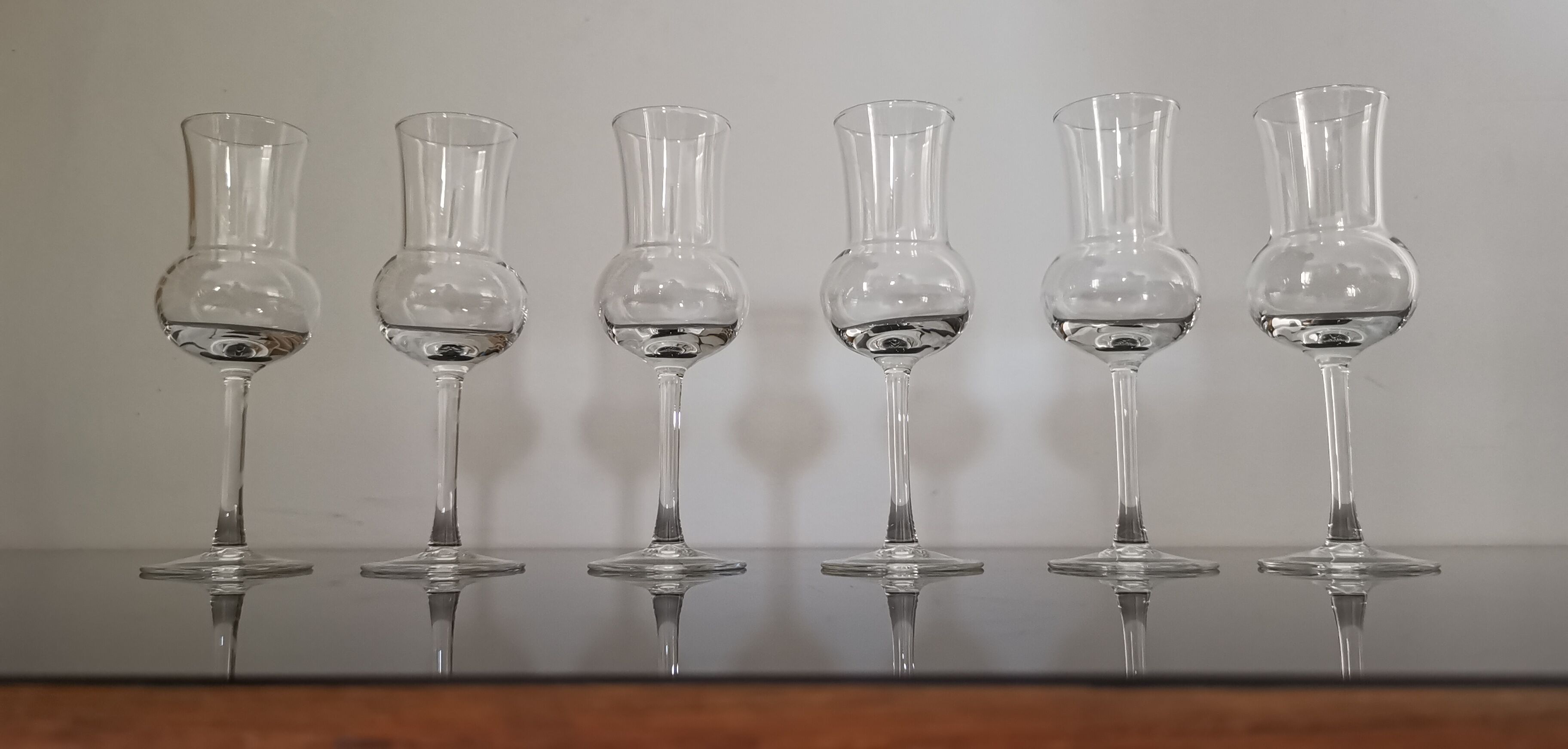 Set of 6 crystal glasses with grappa/digestive Italian Luminarc