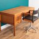 Retro Oak 1960s Danish Mid Century Desk Two Sided Partners By Domino Møbler