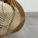 Scandinavian pendant lamp in wood and wires