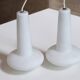 Pair of white opaline suspensions, 50s