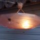 Art Deco ceiling lamp in pink pressed molded glass -