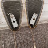 Mid-century acrylic metal wall lights 1950