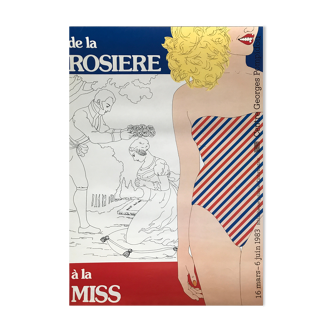 Affiche originale d'exposition De la rosière à la miss / Centre Georges Pompidou, 1983