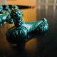 12 green ceramic cutlery holders