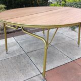 Table ronde Lafuma pliante et réglable en hauteur vintage années 60-70