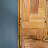 Miroir bambou et rotin italien 1970