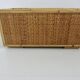 70s woven rattan and bamboo planter