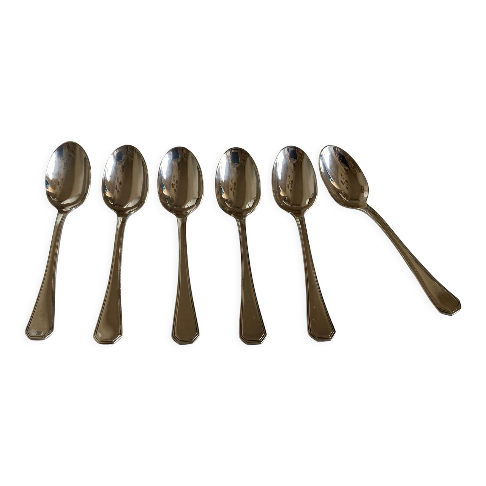 Set of 6 espresso spoons America Christofle Luc Lanel 1930