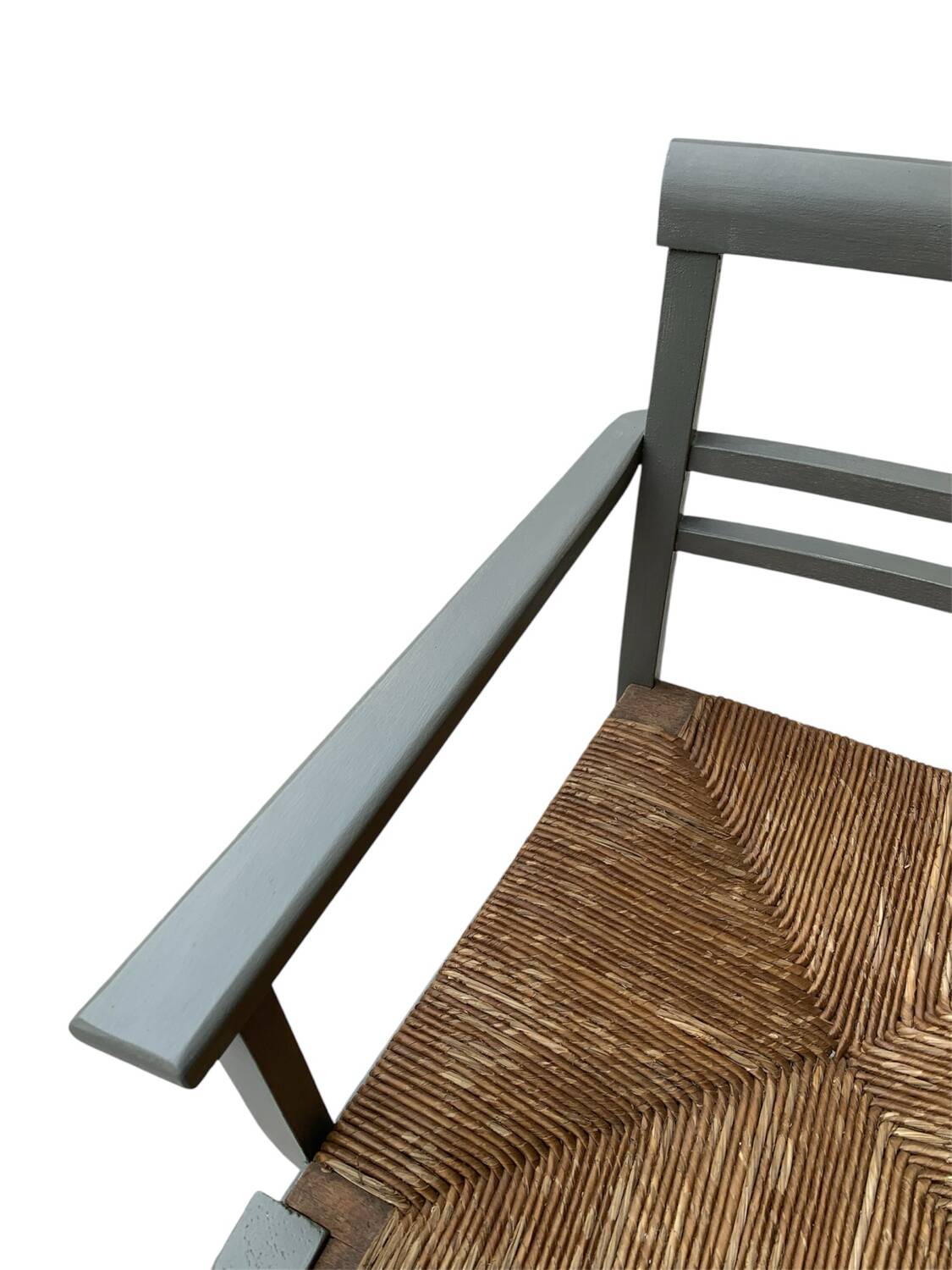 Wooden straw armchair