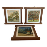 Trio of small signed paintings