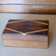 Nice vintage marquetry wooden box, geometry effect