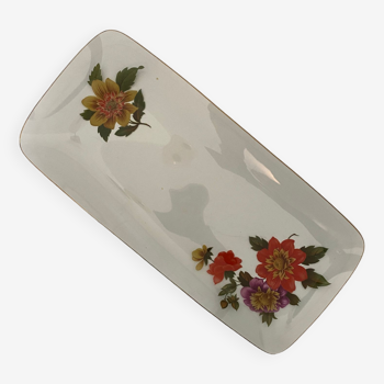 Vintage glass cake dish flower designs