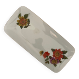 Plat à cake vintage en verre dessins de fleurs