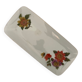 Plat à cake vintage en verre dessins de fleurs