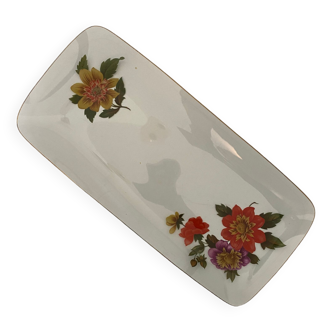 Vintage glass cake dish flower designs