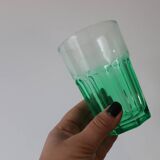 7 grands verres à eau vert vintage