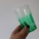 7 large vintage green water glasses