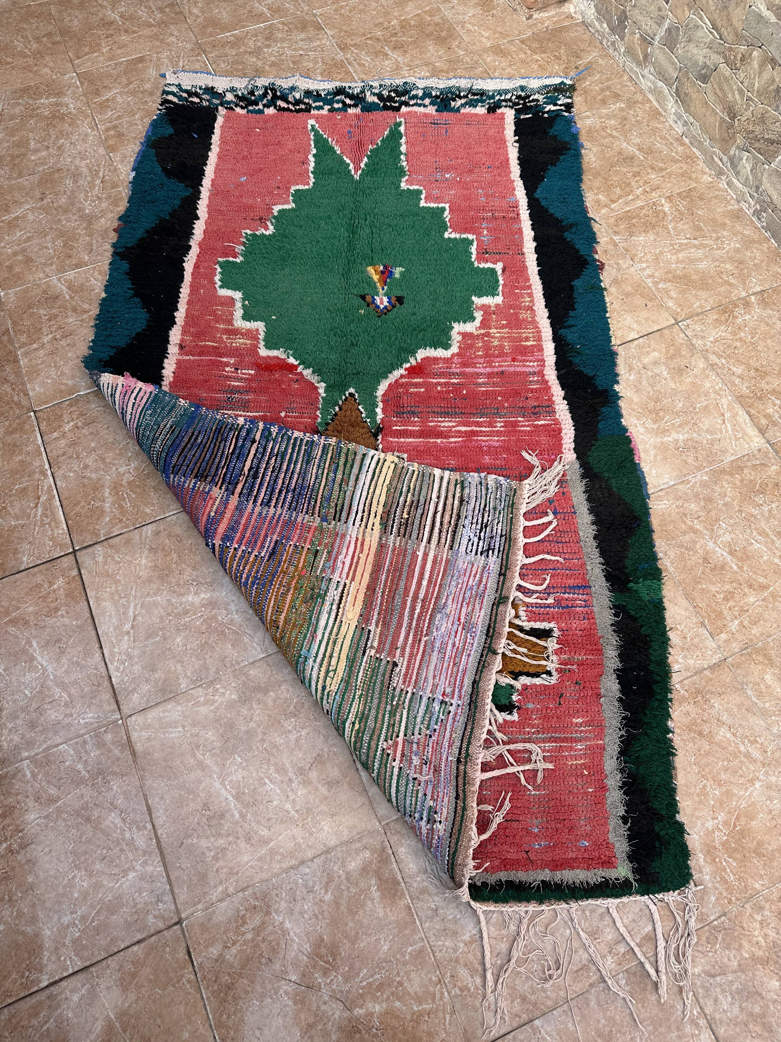 Unique Moroccan rug - Vintage Art Deco rug - Boucharouit rug