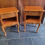 Pair of Louis XV style oak bedside table