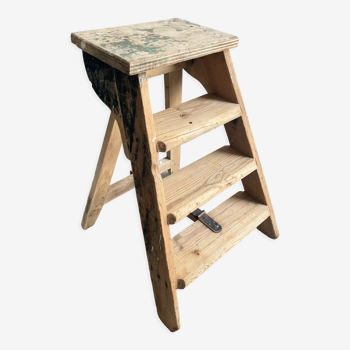 Patinated wood painter's stepladder