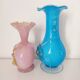 Ensemble de deux vases de Murano fleurs en relief