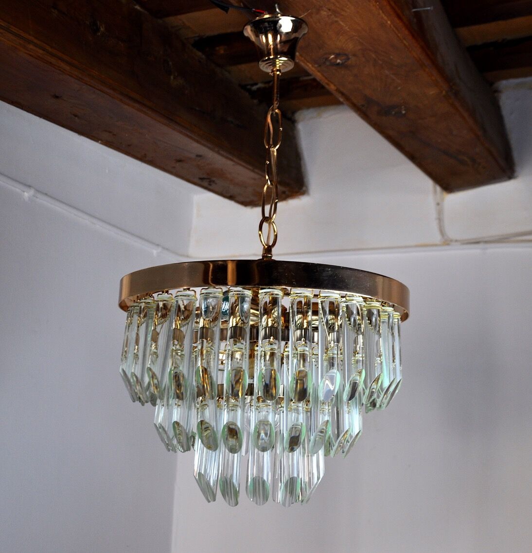 Venini glass chandelier, 3 levels, Italy, 1970