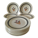 Ensemble assiettes Gien modèle Odile vintage