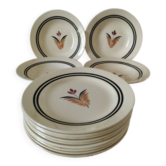 Ensemble assiettes Gien modèle Odile vintage