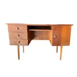 Vintage 1950s desk in light wood – compass base