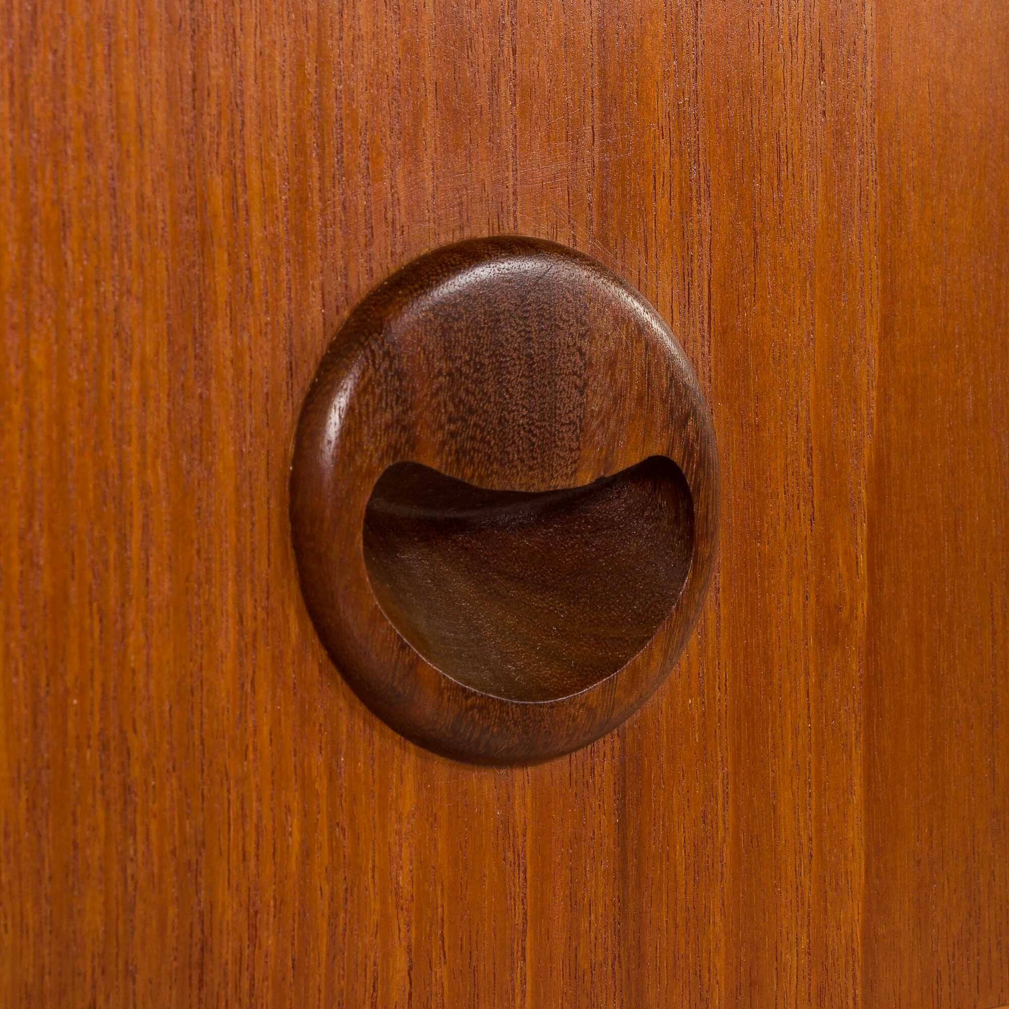 Danish mid century teak chest of drawers with hidden vanity, 1960s