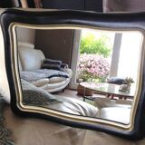 Black and gold rectangular mirror 65x51cm