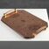 Art Deco Mirrored Glass and Copper Tray, Belgium ca. 1920