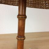 Organic wood lamp bamboo and chrome effect, 70s