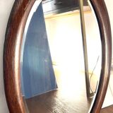 Art Deco beveled walnut mirror
