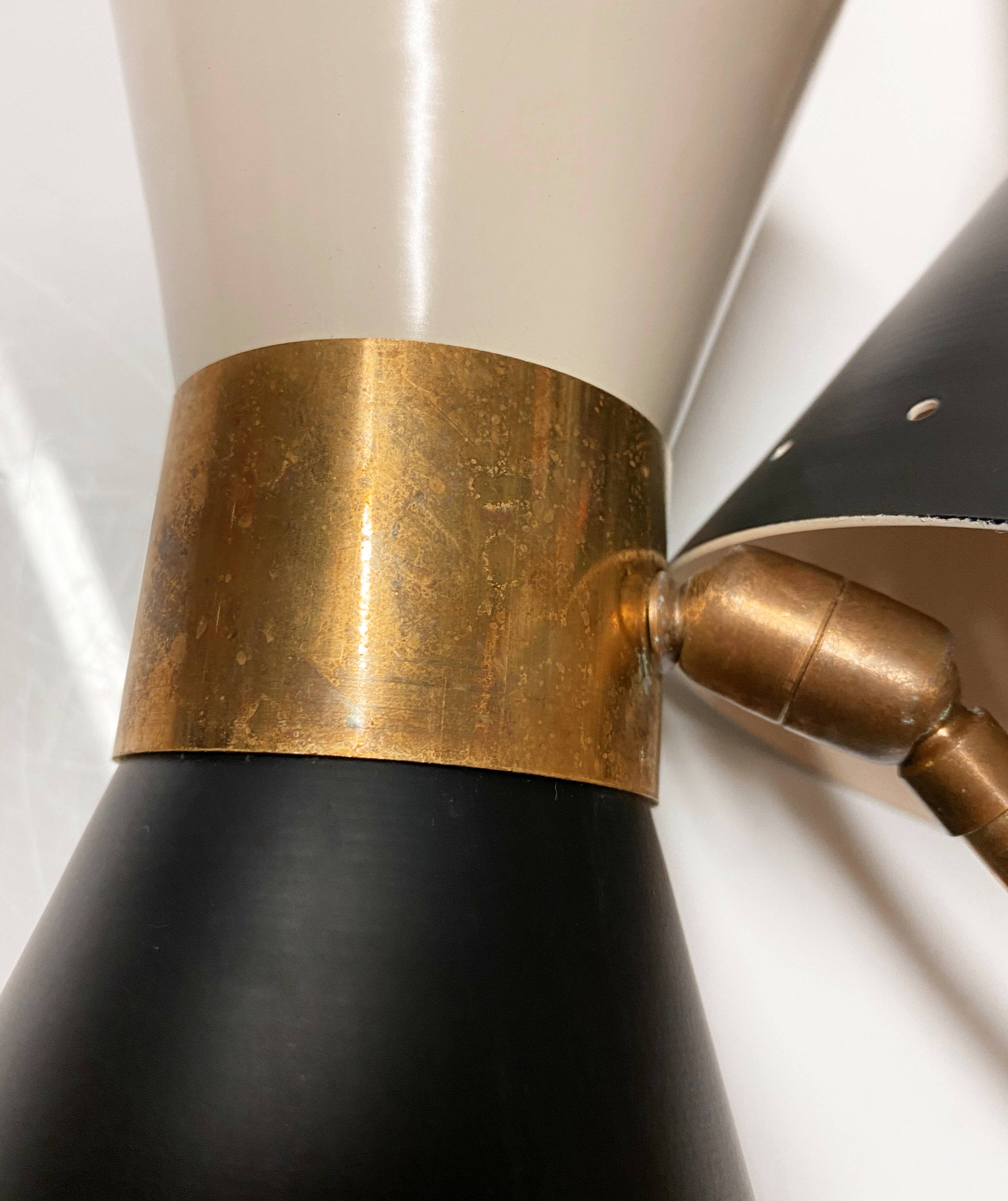 Large double articulated wall lamp design 1950